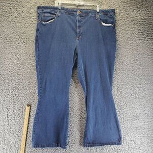 Ava & Viv Jeans Womens 26 Plus Blue High Rise Flare Stretch Denim